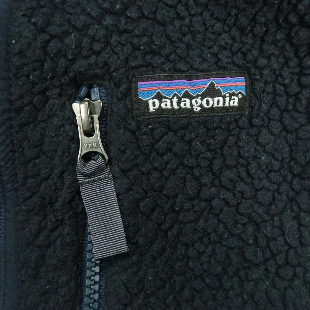 Patagonia Vest Mens Large Blue Retro Pile Vest Full Zip Pockets Fleece